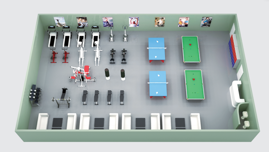 健身活動室100-200m²